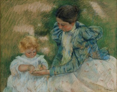 Mother Playing with Child, c.1897 by Mary Cassatt